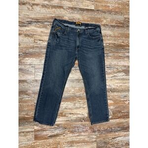 Mens Ariat M5 Rebar Slim Straight Blue Jeans Size 42x32 Western Work Cowboy